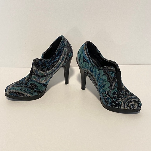 Diba green and black tapestry booties 6M 297 - Picture 4 of 10